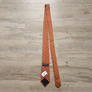 NWT Brooks Brothers Men's Fleece Owl Print Patterned Orange 100% 0Silk Tie